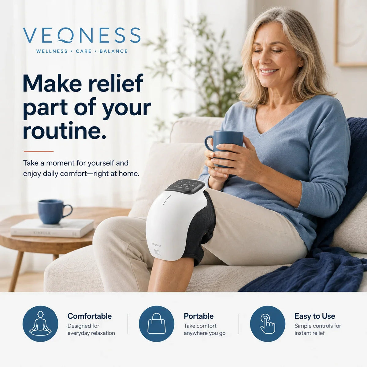 VEONESS Knee Massager — make relief part of your routine